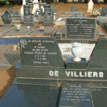 VILLIERS Francois Petrus, de 1910-1983, JACOBS Gerhard De. V. 1969-1998