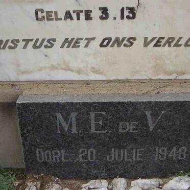 VILLIERS Margareth Elizabeth nee KOLBE -1854 :: VILLIERS M.E., de -1948