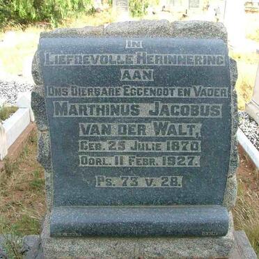 WALT Marthinus Jacobus, van der 1870-1927