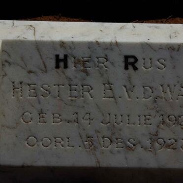 WALT Hester E., v.d. 1928-1928