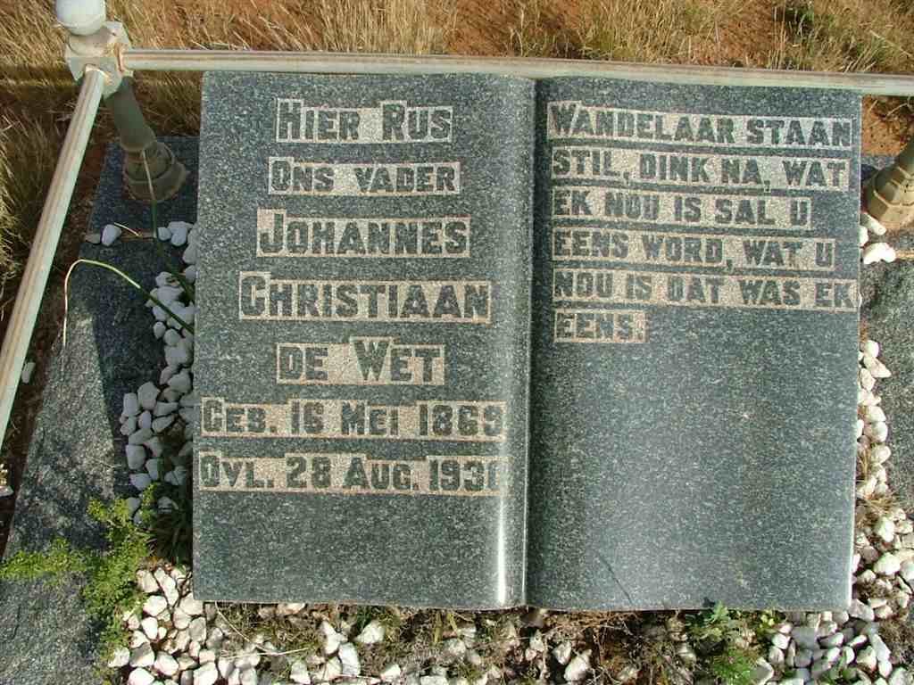 WET Johannes Christiaan, de 1869-1930