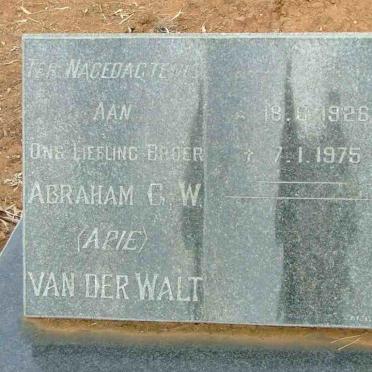 WALT Abraham G.W., van der 1926-1975
