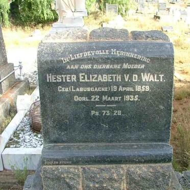 WALT Hester Elizabeth, v.d. nee LABUSCAGNE 1859-1935
