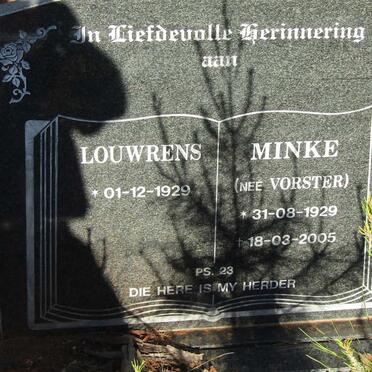 WALT Louwrens, van der 1929- &amp; Minke VORSTER 1929-2005