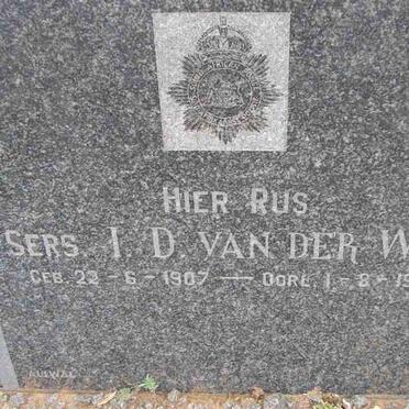 WALT I.D., van der 1907-1952