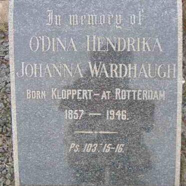 WARDHAUGH William 185?-1956 &amp; O'Dina Hendrika Johanna KLOPPERT 1857-1946