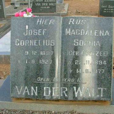 WALT Josef Cornelius, van der 1887-1927 &amp; Magdalena Sophia COETZEE 1894-1977