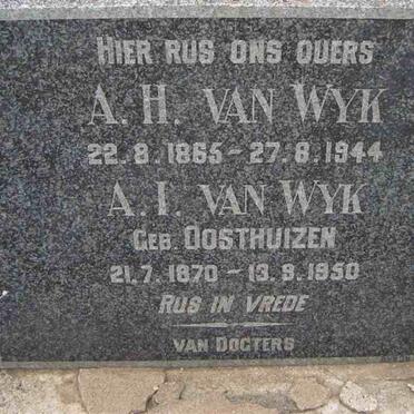 WYK A.H., van 1865-1944 &amp; A.I. OOSTHUIZEN 1870-1950