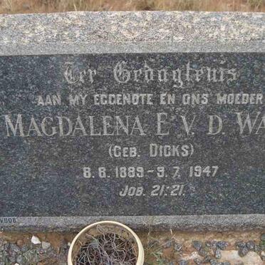 WALT Magdalena E.V.D., v.d. nee DICKS 1889-1947