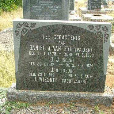 ZYL Daniel J., van 1878-1920:: VAN ZYL D.J. 1912-1924 ::  VAN ZYL J.A. 1914-1914 :: WIESNER J.