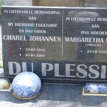 PLESSIS Charel Johannes, du 1946-2004 &amp; Margaretha Maria PRINSLOO 1946-