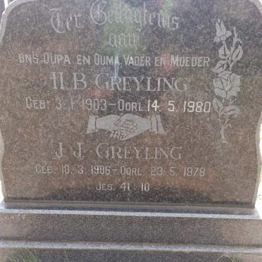 GREYLING Hendrik Belsazar 1903-1980 &amp; Johanna Jacoba COETZER 1906-1978