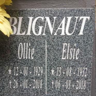 BLIGNAUT Ollie 1929-2018 &amp; Elsie 1932-2018