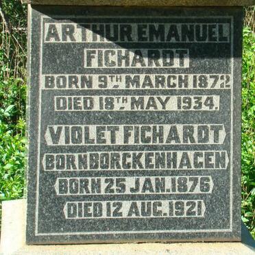 FICHARDT Arthur Emanuel 1872-1934 &amp; Violet BORCKENHAGEN 1876-1921
