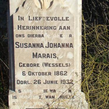 MARAIS Susanna Johanna nee WESSELS 1862-1932