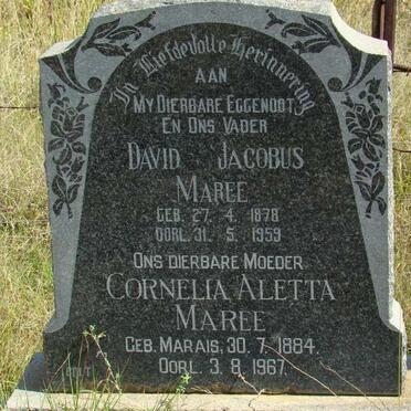 MAREE David Jacobus 1878-1959 &amp; Cornelia Aletta MARAIS 1884-1967