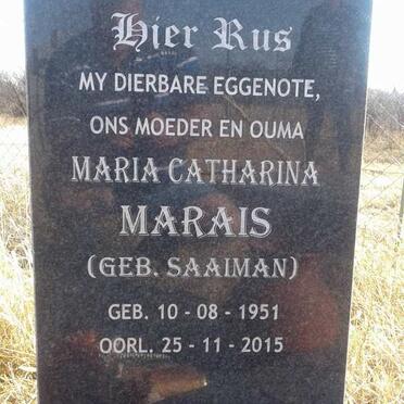 MARAIS Maria Catharina nee SAAIMAN 1951-2015