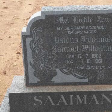 SAAIMAN Petrus Johannes Samuel Wilhelmus 1902-1961