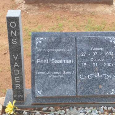 SAAIMAN Petrus Johannes Samuel Wilhelmus 1934-2007