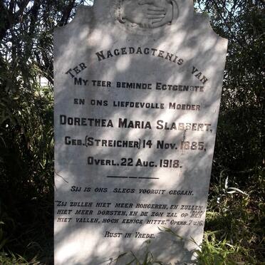 SLABBERT Dorethea Maria nee STREICHER 1885-1918
