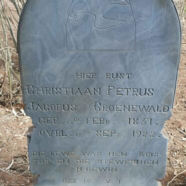 GROENEWALD Christiaan Petrus Jacobus 1851-1922