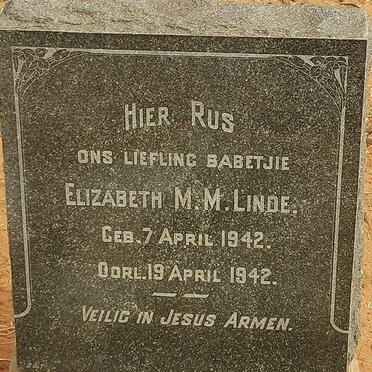 LINDE Elizabeth M.M. 1942-1942