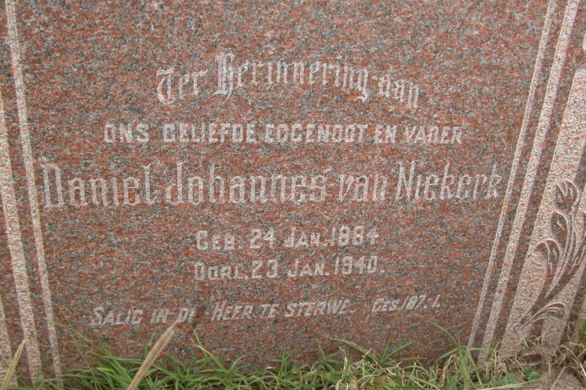 NIEKERK Daniel Johannes, van 1884-1940