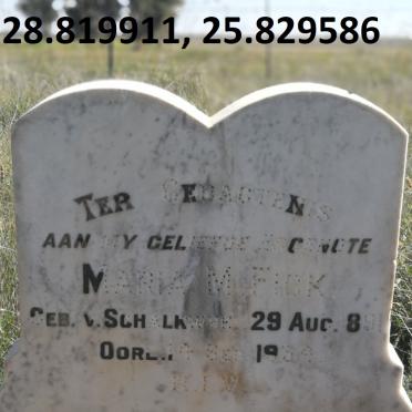 Free State, BOSHOF district, Dealesville, Noordhoek 1497, Mooihoek, farm cemetery