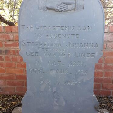 PRETORIUS Stoffelina Johanna nee VAN DER LINDE 1889-1934