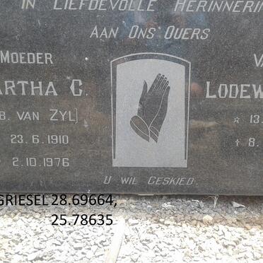 GRIESEL Lodewyk A.J. 1910-1973 &amp; Martha C. VAN ZYL 1910-1976