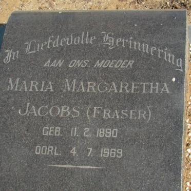 JACOBS Maria Margaretha nee FRASER 1890-1969