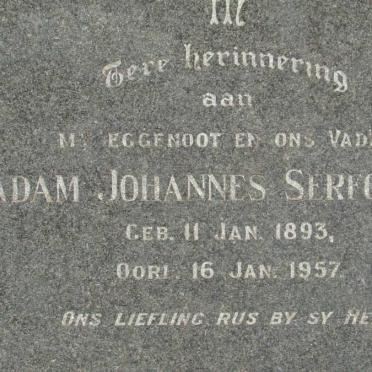 SERFONTEIN Adam Johannes 1893-1957