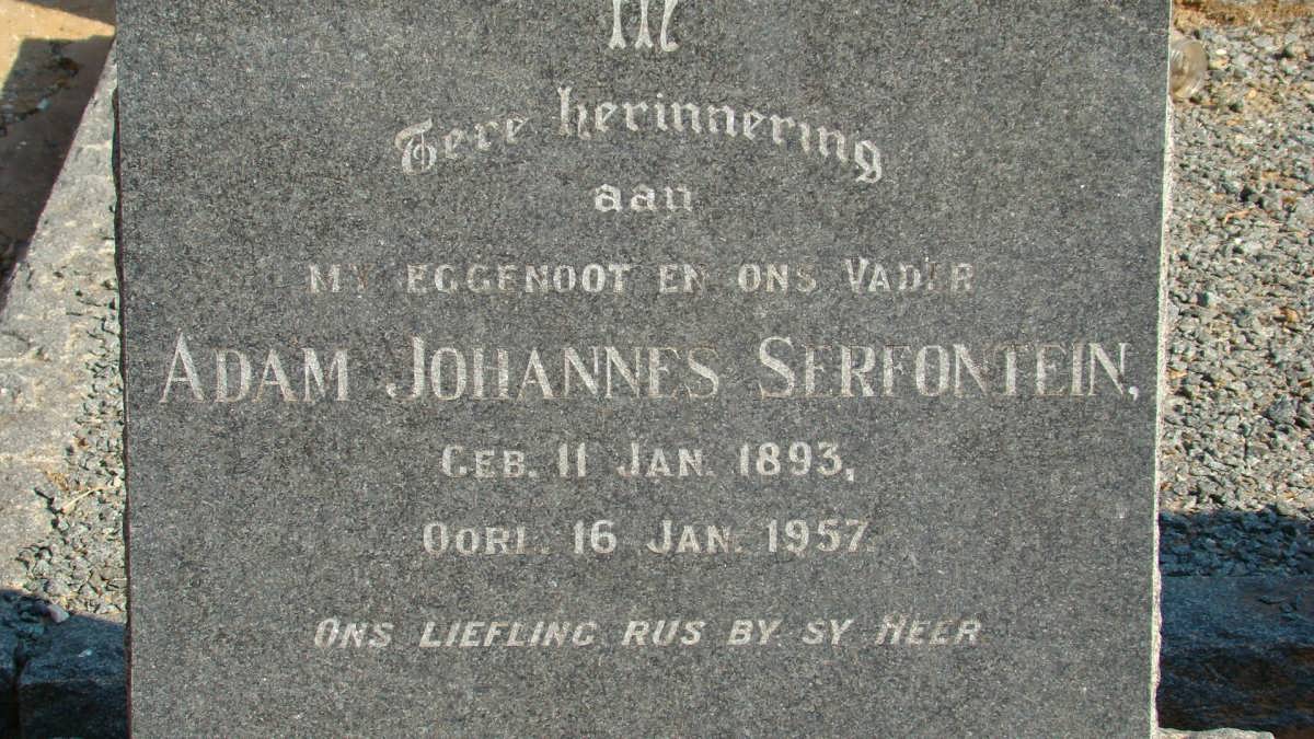 SERFONTEIN Adam Johannes 1893-1957