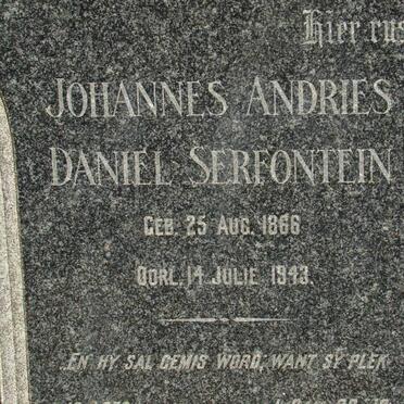 SERFONTEIN Johannes Andries Daniel 1866-1943  