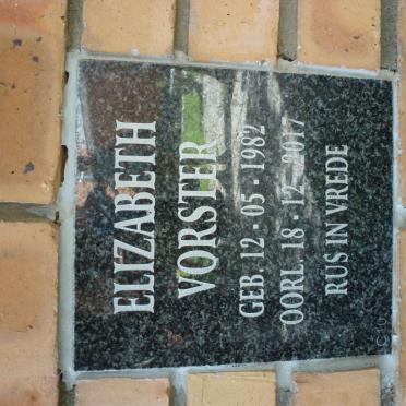 VORSTER Elizabeth 1982-2017