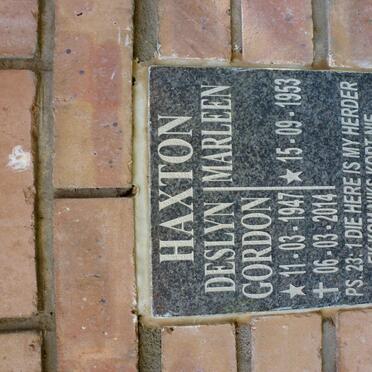 HAXTON Deslyn Gordon 1947-2014 &amp; Marleen 1953-