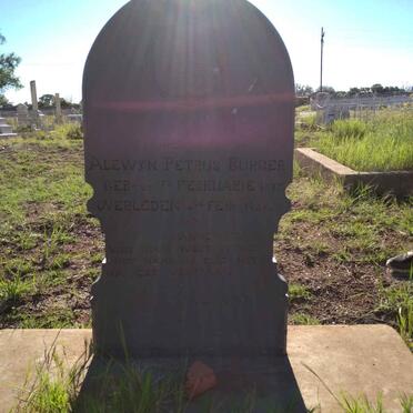 BURGER Alewyn Petrus 1875-1931