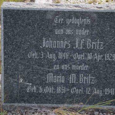 BRITZ Johannes Jacobus Frederik 1846-1929 &amp; Maria M. 1851-1941