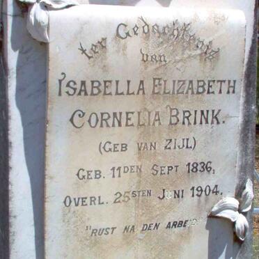 BRINK Isabella Elizabeth Cornelia nee VAN ZYL 1836-1904