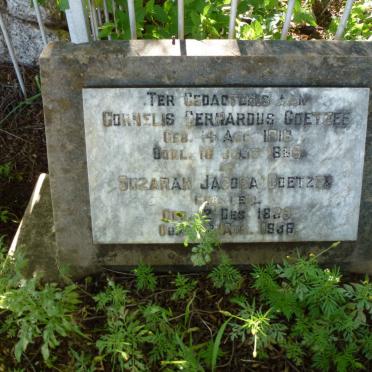 COETZEE Cornelis Gerhardus 1818-1886 &amp; Suzarah Jacoba GEEL 1839-1936