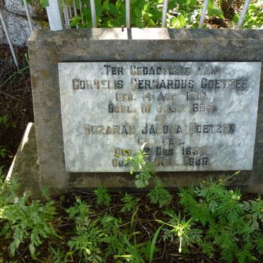 COETZEE Cornelis Gerhardus 1818-1886 &amp; Suzarah Jacoba GEEL 1839-1936