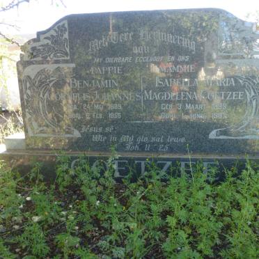 COETZEE Benjamin Cornelis Johannes 1889-1956 &amp; Isabella Maria Magdelena 1899-1987