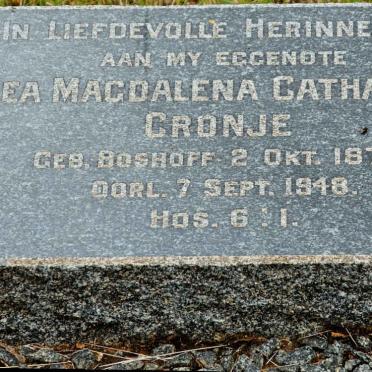 CRONJE Lea Magdalena Catharina nee BOSHOFF 1870-1948