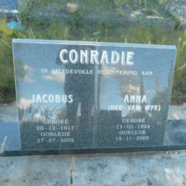 CONRADIE Jacobus 1917-2002 &amp; Anna VAN WYK 1924-2009