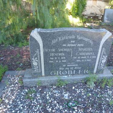 GROBLER Pieter Andries Hendrik 1879-1956 &amp; Martha Catharina DE JAGER 1885-1982