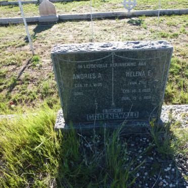GROENEWALD Andries A. 1905- &amp; Helena E. VAN ZYL 1905-1958