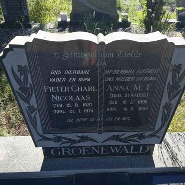 GROENEWALD Pieter Charl Nicolaas 1897-1974 &amp; Anna M.E. STRAUSS 1899-1969