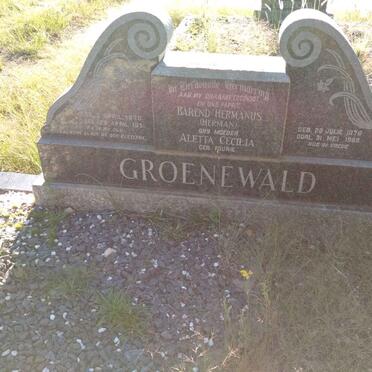 GROENEWALD Barend Hermanus 1870-1951 &amp; Aletta Cecilia FOURIE 1878-1989