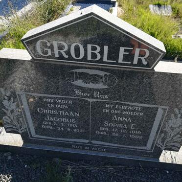 GROBLER Christiaan Jacobus 1913-2001 &amp; Anna Sophia E. 1919-1992