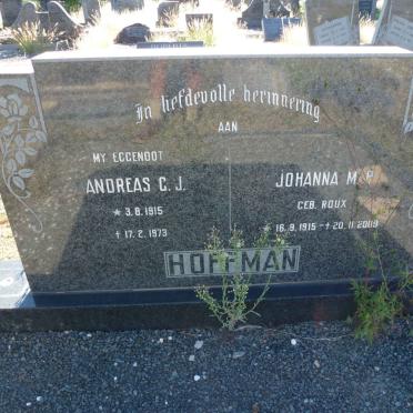 HOFFMAN Andreas C.J. 1915-1973 &amp; Johanna M.P. ROUX 1915-2009